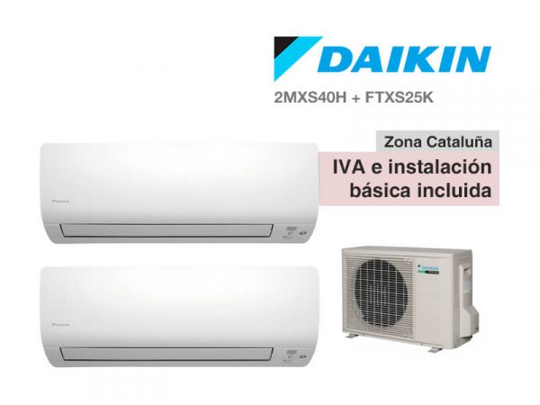 AIRE ACONDICIONADO DAIKIN 2X1 2MXS40H + FTXS25K