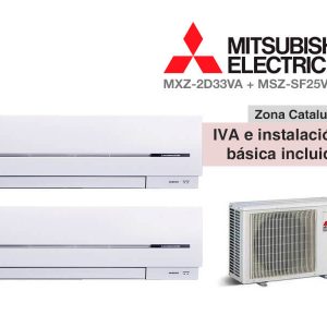 AIRE ACONDICIONADO MITSUBISHI 2X1 MXZ-2D33VA + MSZ-SF25VE2