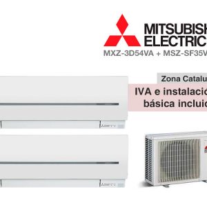 AIRE ACONDICIONADO MITSUBISHI 2X1 MXZ-3D54VA + MSZ-SF35VA2