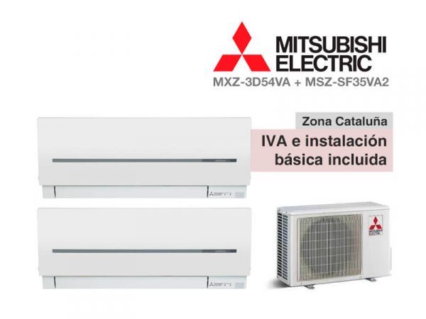 AIRE ACONDICIONADO MITSUBISHI 2X1 MXZ-3D54VA + MSZ-SF35VA2